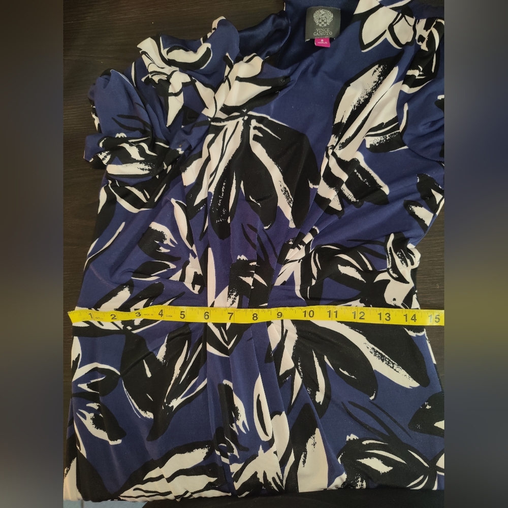 Vince Camuto women's Printed Ity Midi Dress w/Front Draping size 8 - Picture 11 of 12